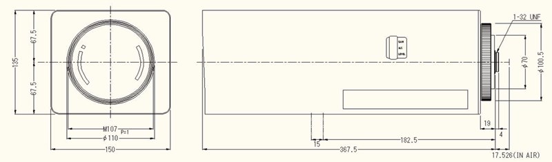 computar12.5-775mm長(cháng)焦鏡頭尺寸